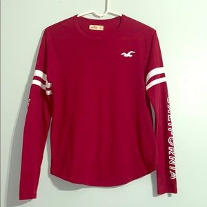 HOLLISTER LONG SLEEVE MAROON TEE SZ XS